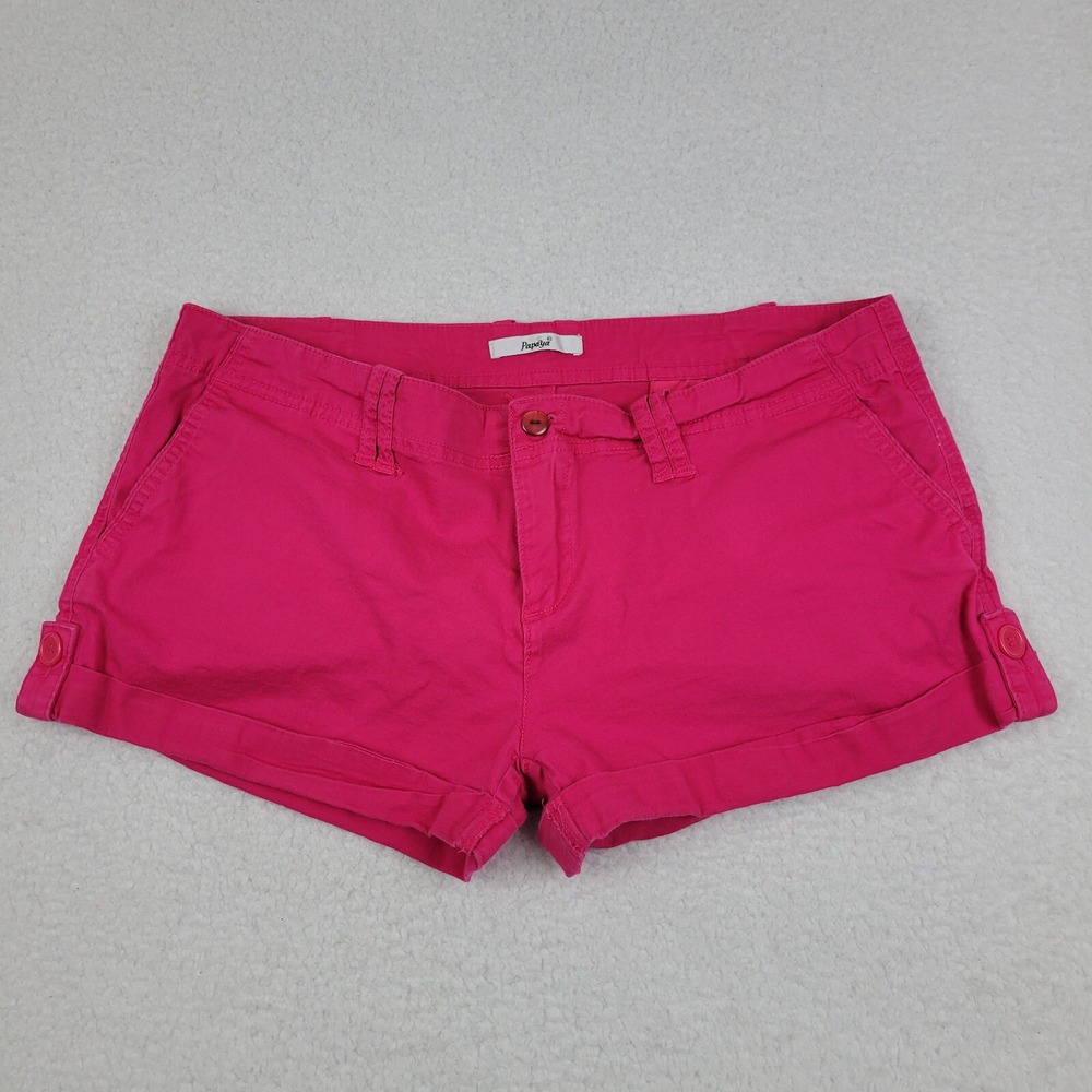 Papaya Cuffed Shorts Womens Large Pink Stretch Cotton Blend Summer Shorts
